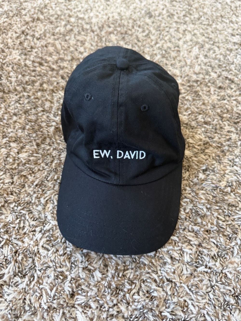 EW, DAVID Embroidered Black Baseball Cap - Men